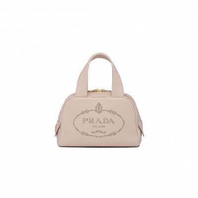 PRADA LEATHER SHOULDER BAG CROSSBODY BAG SMALL SIZE WOMEN'S PASTEL PINK 1BH078 (25*16*10cm) PRADA LEATHER SHOULDER BAG CROSSBODY BAG SMALL SIZE WOMEN'S PASTEL PINK 1BH078 (25*16*10cm)